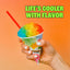 Hawaiian Shaved Ice Party Kit with 20 Syrup Flavors in 16Oz. Bottles, 200 Snow Cone Cups, 200 Spoon Straws, and 20 Pouring Spouts. Great for Birthday Parties. Allergy-Friendly