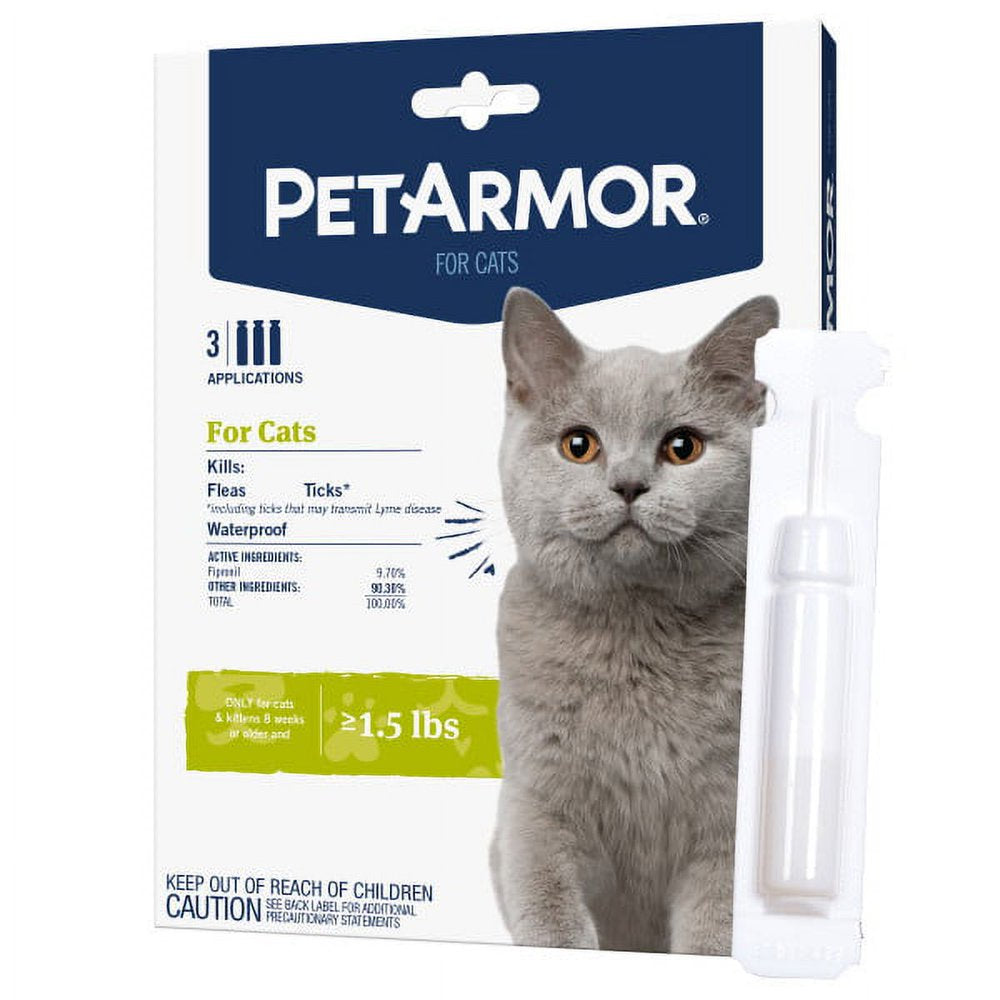 Petarmor Topical Flea & Tick Treatment for Cats over 1.5 Lbs, 3-Month Supply, 3 Count