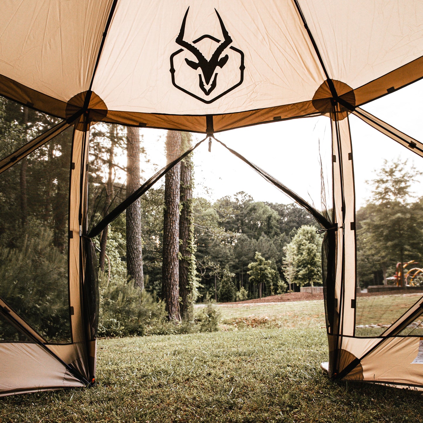 Gazelle Tents™, G6 6-Sided Portable Gazebo, Hub Screen Tent, Desert Sand, GG602DS