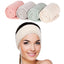 Whaline 4 Pack Spa Facial Headband, Pea Green, Pink, Beige, Light Gray | Makeup Hair Wrap, Adjustable Hair Band, Soft Towel Head Band, for Face Washing, Shower Sports Yoga