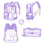 SANMADROLA Clear Backpack Heavy Duty Transparent Bookbag Teen Girlish Cute Bag Large Capacity See through Backpacks Stadium Approved Daypack for Middle School College Sport/Travel, Purple Butterfly