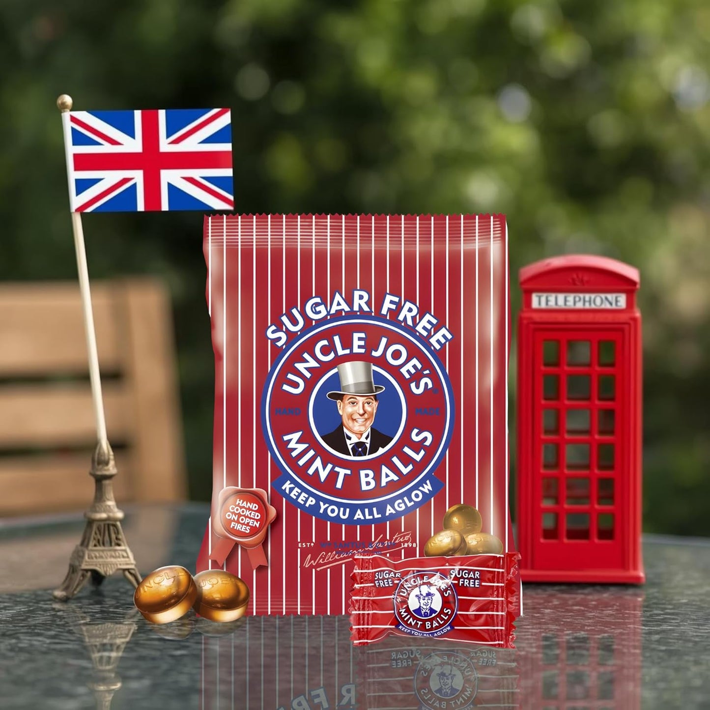 Uncle Joe’S Sugar Free Mint Balls 60G (2.1 Oz) | Handmade Vegan British Candy | Real Peppermint Oil Mints Individually Wrapped Hard Candy | English Breath Mints Gift & after Dinner Treat from UK