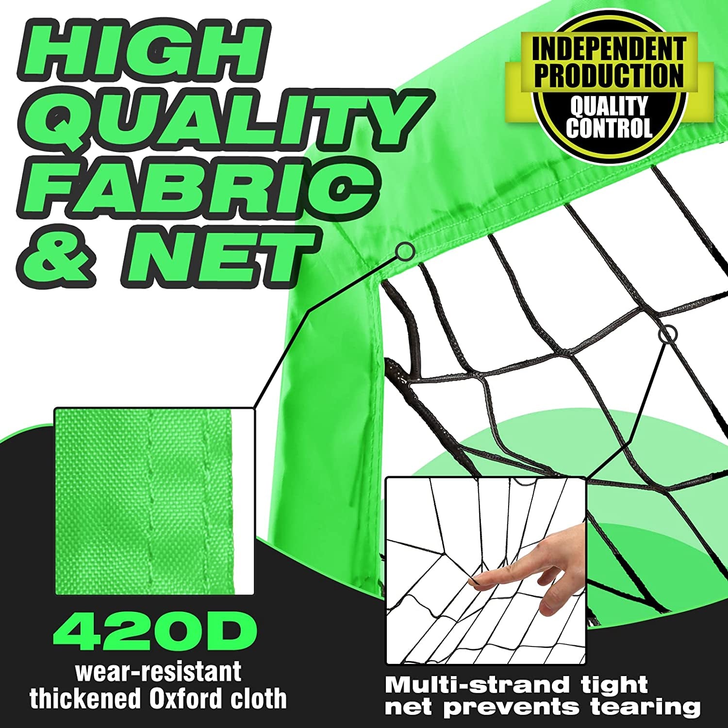 Kids Soccer Goal for Backyard, 6×4FT Easy Foldable Soccer Practice Net with Portable Carrying Bags for Toddler Youth Adult Soccer Training Equipment Outdoor Sports Game