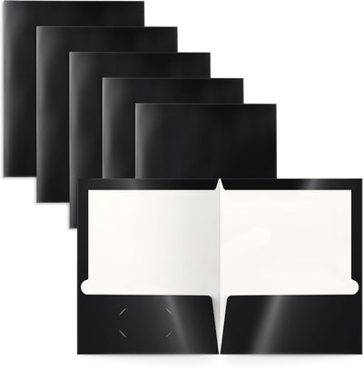 Better Office Products 2-Pocket Glossy Laminated Paper Folders, Letter Size,