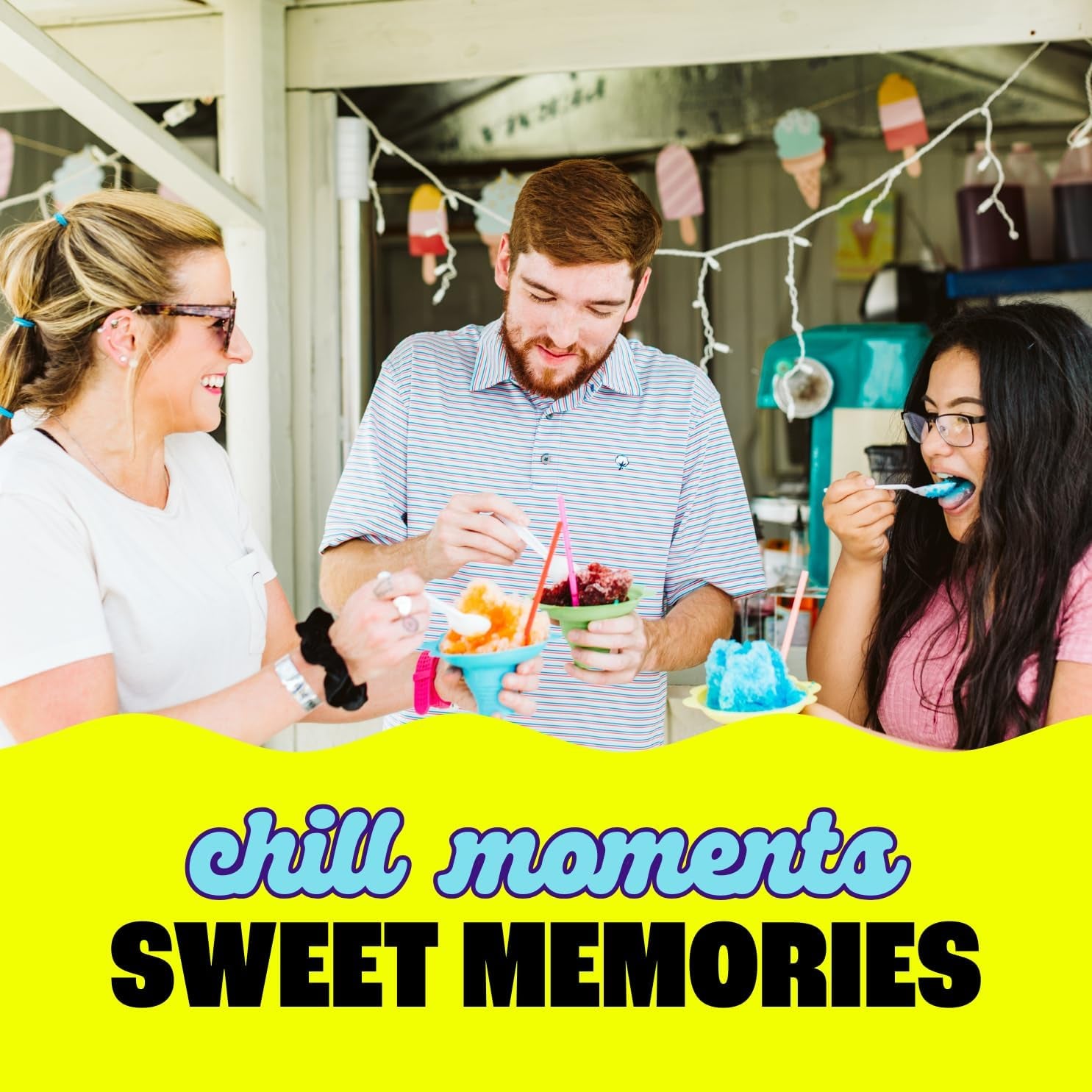 Hawaiian Shaved Ice Homepro Shaved Ice Machine Kit, 3-16Oz. Syrup Flavors Cherry, Grape, Blue Raspberry, 50 Spoon Straws, 3 Black Pour Spouts