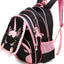 Moonmo Cute Unicorn Face Diamond Sequins Waterproof Princess School Backpack Set Girls Book Bag