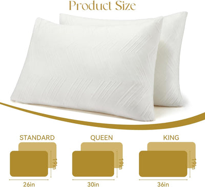 Adjustable Pillows, Standard Size Bed Pillows for Sleeping 2 Pack, Memory Foam Pillows - Medium Firm Back, Stomach and Side Sleeper Pillows