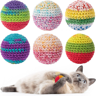 Cat Toys Balls, Woolen Yarn Cat Ball Toy with Bell Inside, Cat Toys for Indoor C