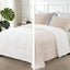 Exclusivo Mezcla Lightweight Reversible Twin Size Comforter Set, down Alternative Comforter with 1 Pillow Sham, Twin Size Bedding Set for All Seasons, Brich Beige/White