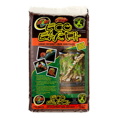 Zoo Med Eco Earth Loose Coconut Fiber Reptile Substrate, 8 Dry Qt