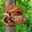 VASGOR Wood Squirrel Feeder, Squirrel Feeders for outside Winter, Wooden Chipmunk Feeder for Corn, Peanuts, Durable Box Easy to Fill with the Roof Can Be Opened