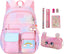 Kids Backpack for Girls.Girls Backpack,School Bag for Kids.Girlsteens Middle Student,Kawaii Children'S Book Bag Pink