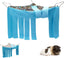 RIOUSSI Guinea Pig Hideout Hideaway Corner Fleece Toys Cage Accessories with Reversible Sides, Geo/Gray+Blue X 1 Curtain