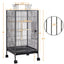 Yaheetech 40" H Wrought Iron Bird Cage with Open-Top Design & Rolling Stand Black