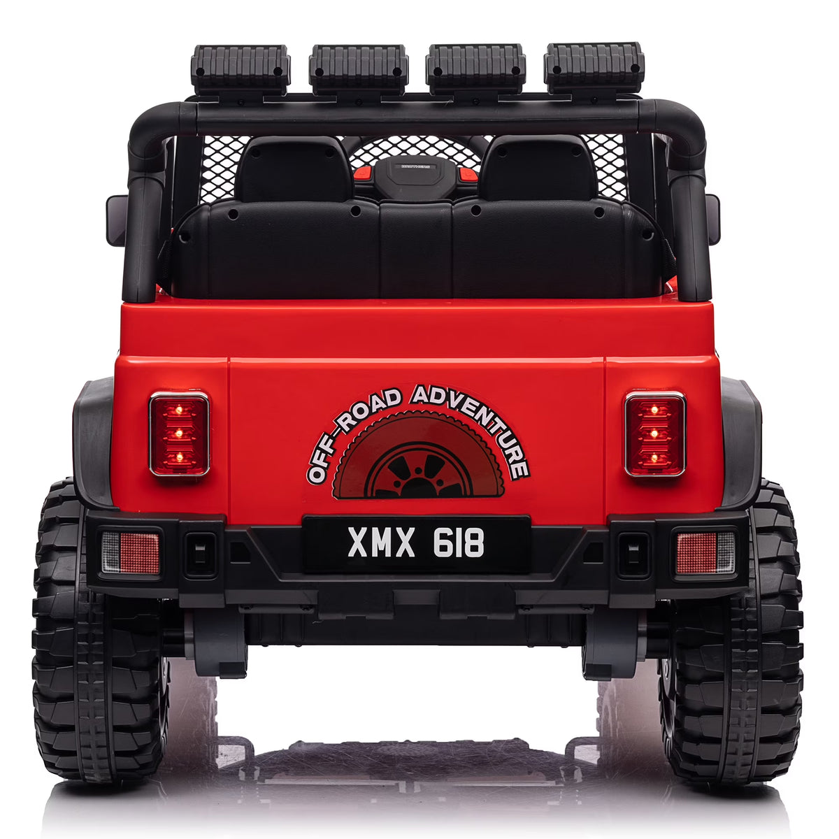 Joyracer 24V 2 Seater Kids Ride on Truck with Remote Control, 4×200W Motor, Electric Battery Powered Toys Car W/ 4 Wheels Spring Suspension, 3 Speeds, LED Lights, Bluetooth Music, Red
