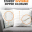 Cheer Collection Faux Fur Throw Pillows - Decorative Pillows for Couch, Bed Throw Pillows, White Accent Pillows for Bedroom or Living Room Aesthetic, Set of 2 Furry Throw Pillows, 24" X 24"