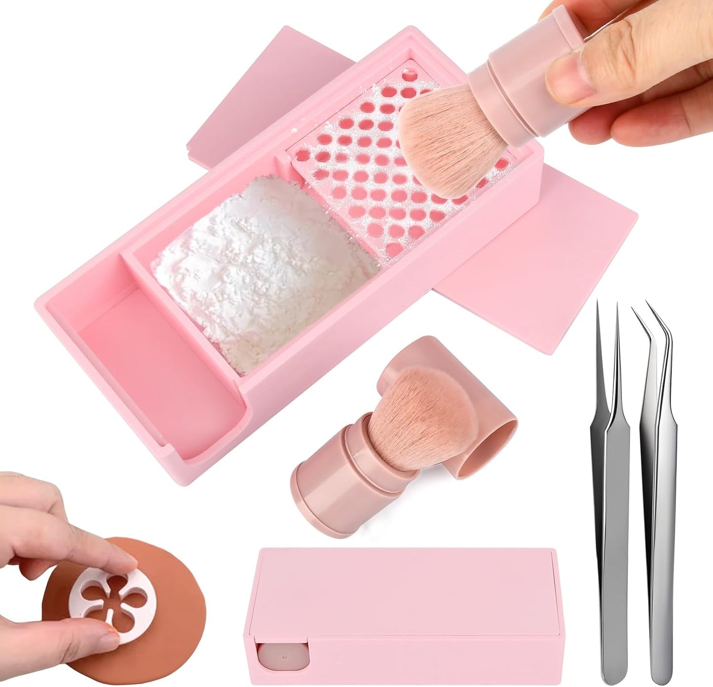 Cornstarch Tapper Box for Polymer Clay – Powder Container with Tapper, Essential Polymer Clay Tool for Earring Making & Craft Projects