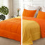 Exclusivo Mezcla Lightweight Reversible Queen Size Comforter Set, down Alternative Comforter with 2 Pillow Sham, Queen Size Bedding Set for All Seasons, Orange/Yellow