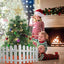 4 Pcs 11.8X19.7Inch White Plastic Picket Fence Christmas Xmas Tree Wedding Party Decoration Indoor Garden Border and Dog Cat Christmas Tree Protector (78.7 Inch in Total)