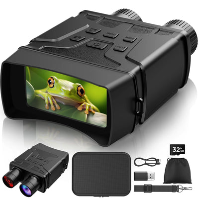 BEBANG Night Vision Goggles, 7 Level Infrared Digital Night Vision Binoculars 32GB HD Photo and Video Capture, Type-C Rechargeable