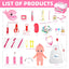 Nimjoy Kids Toy Doctor Kit for Girls 3-6 Years Boys, 41PCS Pink Toy Stethoscope & Braces Medical Kit Preschool Pretend Play Dentist Set Gift to Toddler Birthday Christmas Present