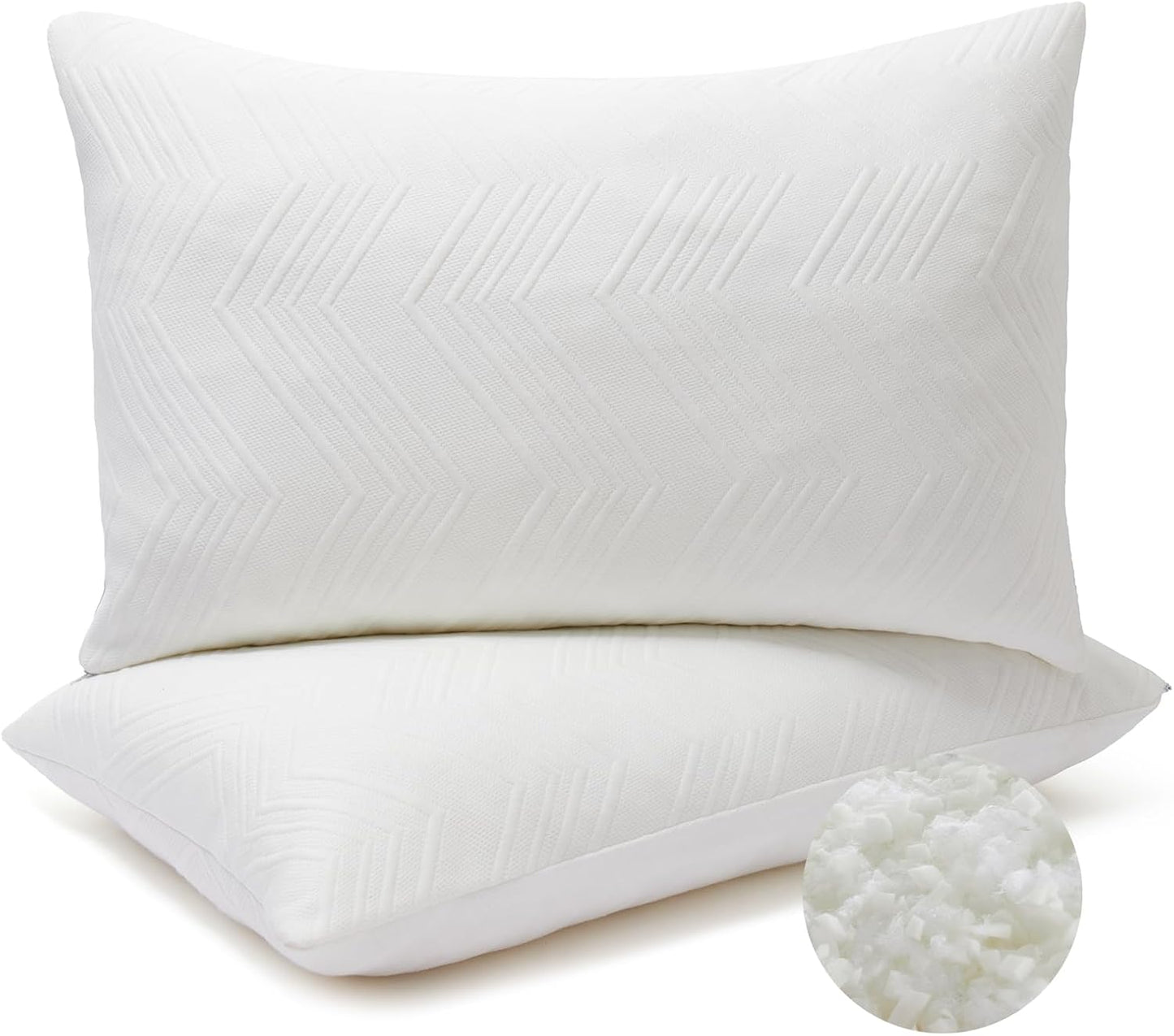 Adjustable Pillows, Standard Size Bed Pillows for Sleeping 2 Pack, Memory Foam Pillows - Medium Firm Back, Stomach and Side Sleeper Pillows
