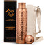 100% Pure Copper Water Bottle for Drinking - 34 Oz Extra Large Hammered Ayurvedic Vessel. Leak-Proof, Heavy Duty Real Copper Flask with Canvas Carry Bag & Dent-Proof round Gift Box