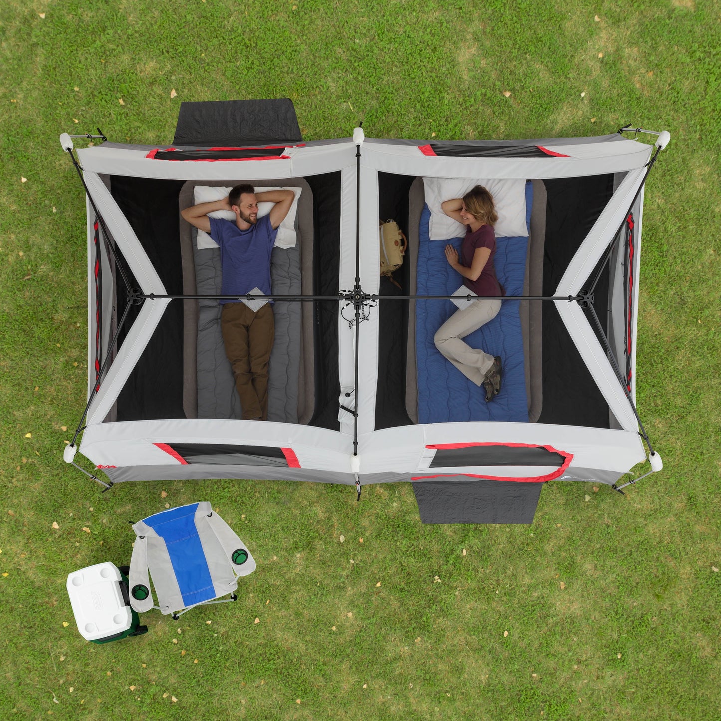 Ozark Trail 13' X 9' 8-Person Instant Cabin Tent with LED Lights, 36.9274 Lbs
