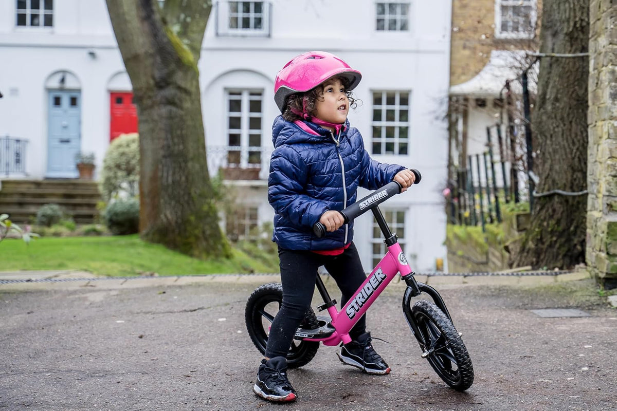 Strider 12 Sport, No Pedal Balance Bike for Kids Ages 1–4 Years, Pink