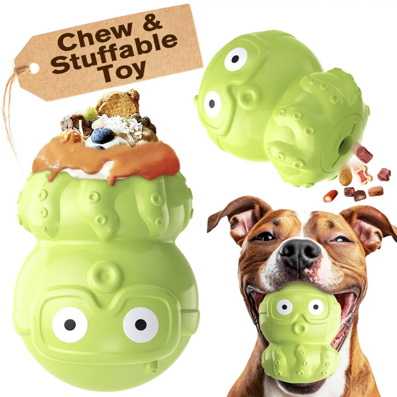 KADTC Dog Chew Octopus Toy - Puppy Stuffable Freezable Toy - Treat Food Dispensing Ball - Erichment Toys - Durable & Indestructible