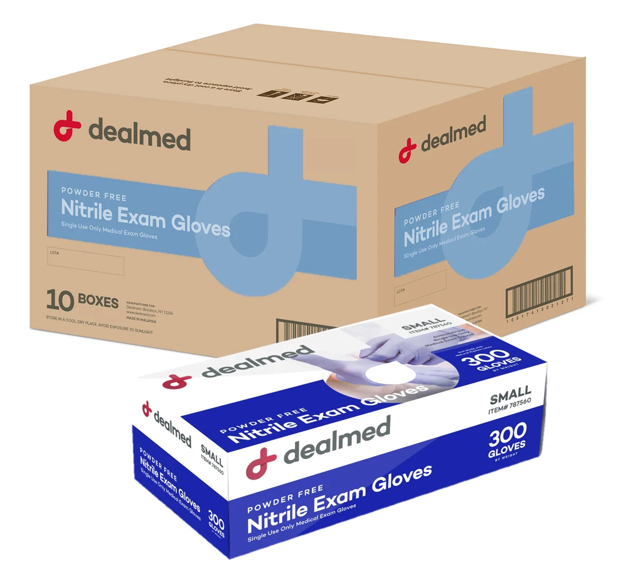 Dealmed Nitrile Medical Grade Exam Gloves, 3.0 Mm, Latex Free, Disposable Gloves for Hospitals, Law Enforcement, First Response, Blue (Small, 3000 Ct.)