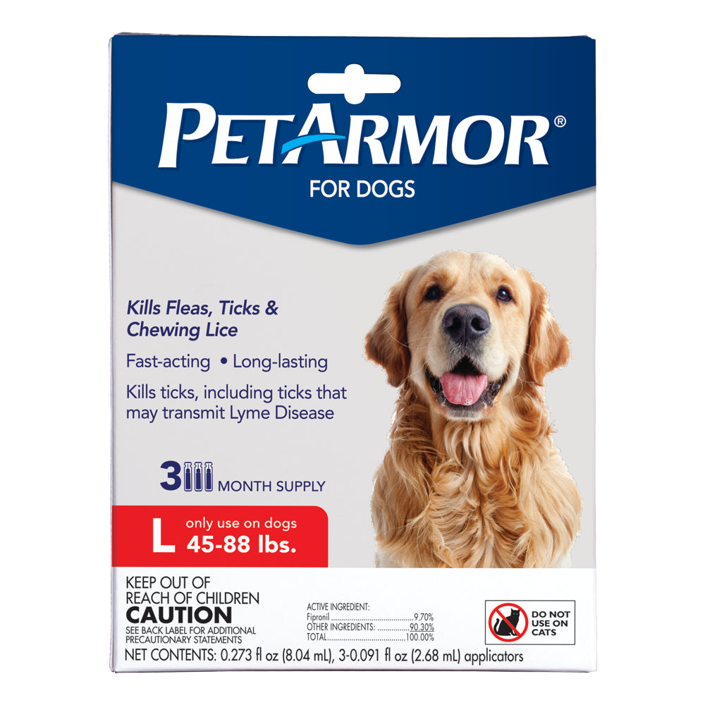 Petarmor Flea & Tick Prevention for Dogs (45-88 Lbs), 3 Treatments