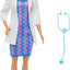 Careers Doctor Fashion Doll Wearing Removable Look with White Coat, Dress & Shoes, plus Stethoscope Accessory