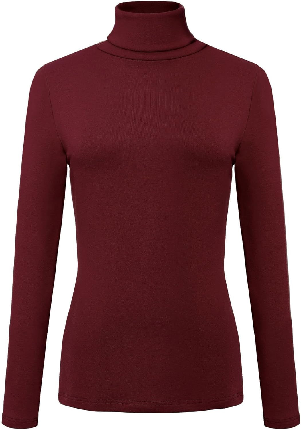 Urban Coco Women'S Long Sleeve Turtleneck Slim Fitted T Shirts Basic Stretch Tee Tops