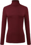 Urban Coco Women'S Long Sleeve Turtleneck Slim Fitted T Shirts Basic Stretch Tee Tops