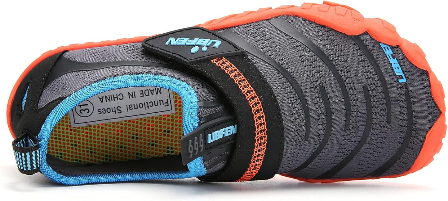 UBFEN Kids Water Shoes for Boys Girls Quick-Dry Swim Aqua Socks | Lightweight, Barefoot-Style, Perfect for Water Parks, Beach, Pool, Kayak, Creek Hiking, Camping, Toddler, Little Kid, Big Kid