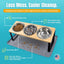 Raised Cat Food Bowls-3 Bowl Elevated Cat Feeding Station with Mat