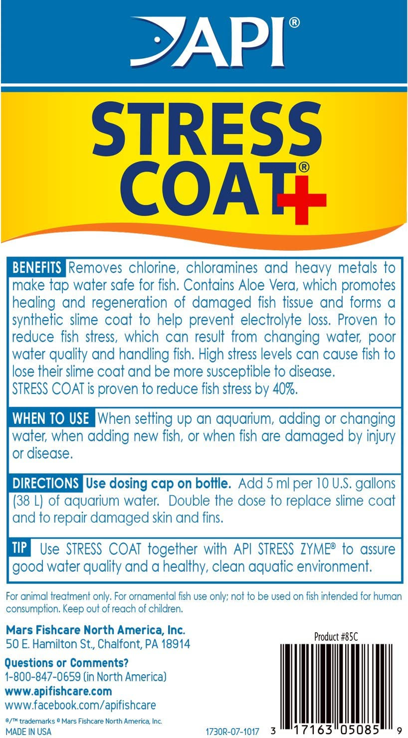 API Aquarium Water Treatment & Trop. Fish Food: Stress Coat 16 Oz, Stress Zyme 16 Oz, Tropical Flakes 1.1 Oz