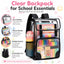 DAKIMOE Clear Backpack for School Stadium Bookbag Transparent Book Bag Large 17''