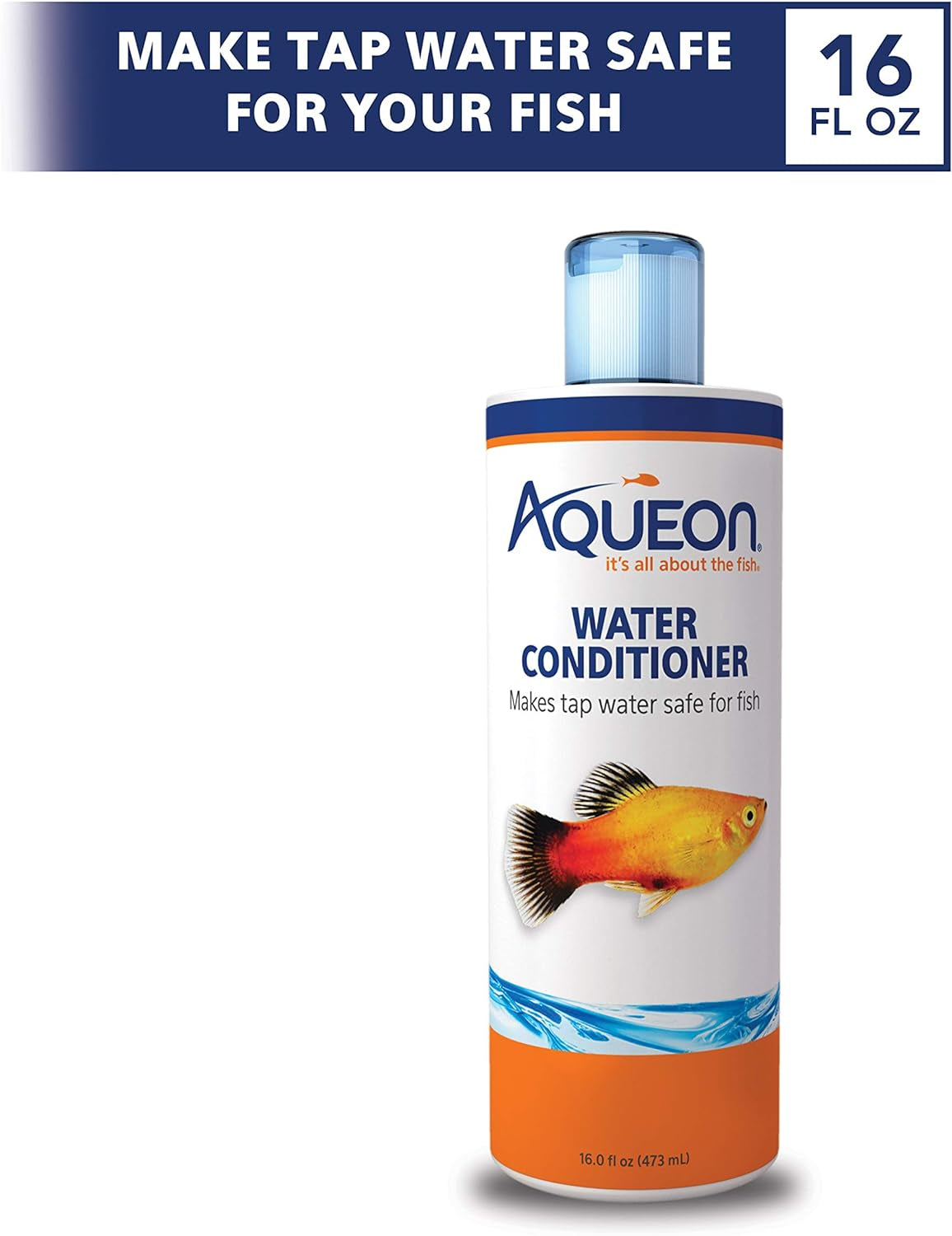 Aqueon Aquarium Fish Tank Water Conditioner Bottle, 16 Ounces
