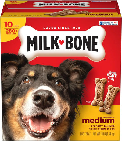 Milk Bone Dog Treats for Medium Dogs, 10 Pound, Crunchy Biscuit for Teeth Cleaning - Farmers Dog Food
