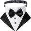 ADOGGYGO Formal Dog Tuxedo Wedding Dog Bandana Collar Dog Collar with Bow Tie Adjustable Dog Bowtie Collar Bandana for Medium Large Dog Pet (Large, Black&White)