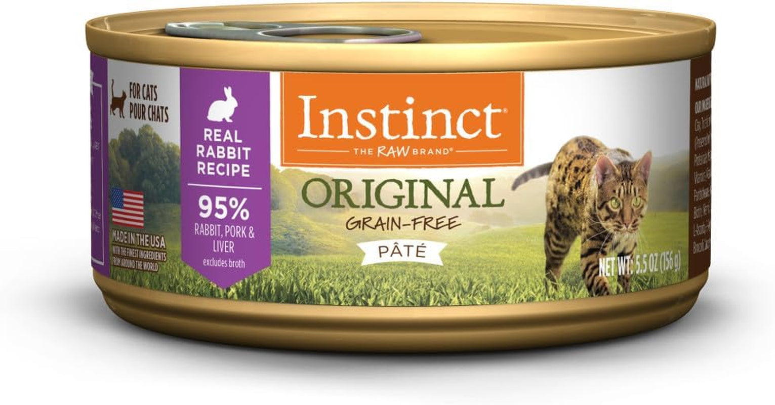 Instinct Original Grain Free Real Rabbit Recipe Natural Wet Canned Cat Food by Nature'S Variety, 5.5 Oz. Cans (Case of 12)