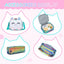 Kids Rolling Cats Backpack for Girls Plush Trolley Suitcases Luggage Travel with Wheels Bookbag Wheeled 17" Roller Backpacks Set Toddler Back Pack School Bags for Elementary Champagne