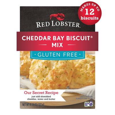 (4 Pack) Red Lobster Gluten Free Cheddar Bay Biscuit Mix with Garlic Herb Seasoning, Cheddar Gluten Free Biscuit Mix, 11.36 Oz Box