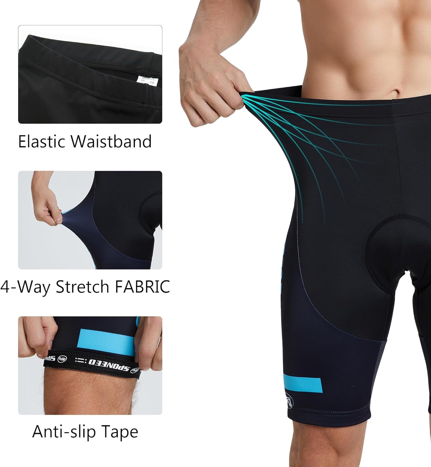 Sponeed Cycling Jersey Short Sleeve Suits Men Bike Clothing Road Bicycle Shorts Padded Outfits