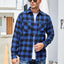 Alex Vando Mens Button down Regular Fit Long Sleeve Casual Flannel Shirts