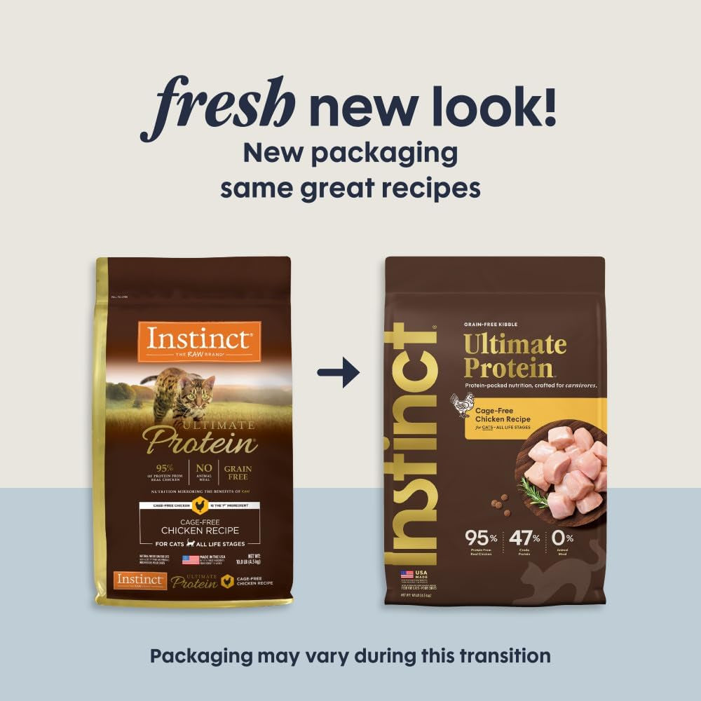 Instinct Ultimate Protein Grain Free Cage Free Chicken Recipe Natural Dry Cat Food, 10 Lb. Bag