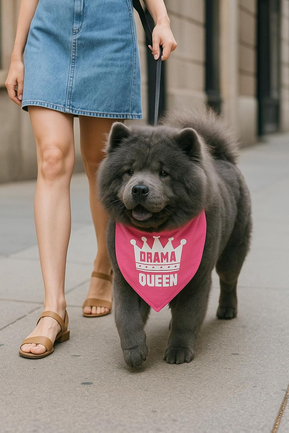 Parisian Pet Pink Dog Bandanas - Adjustable Drama Queen Puppy Bandana - Girl Dog Accessories - Breathable and Stylish Dogs Kerchief - Triangle Pet Scarves - Small Dogs Bandana - Bib for Pets