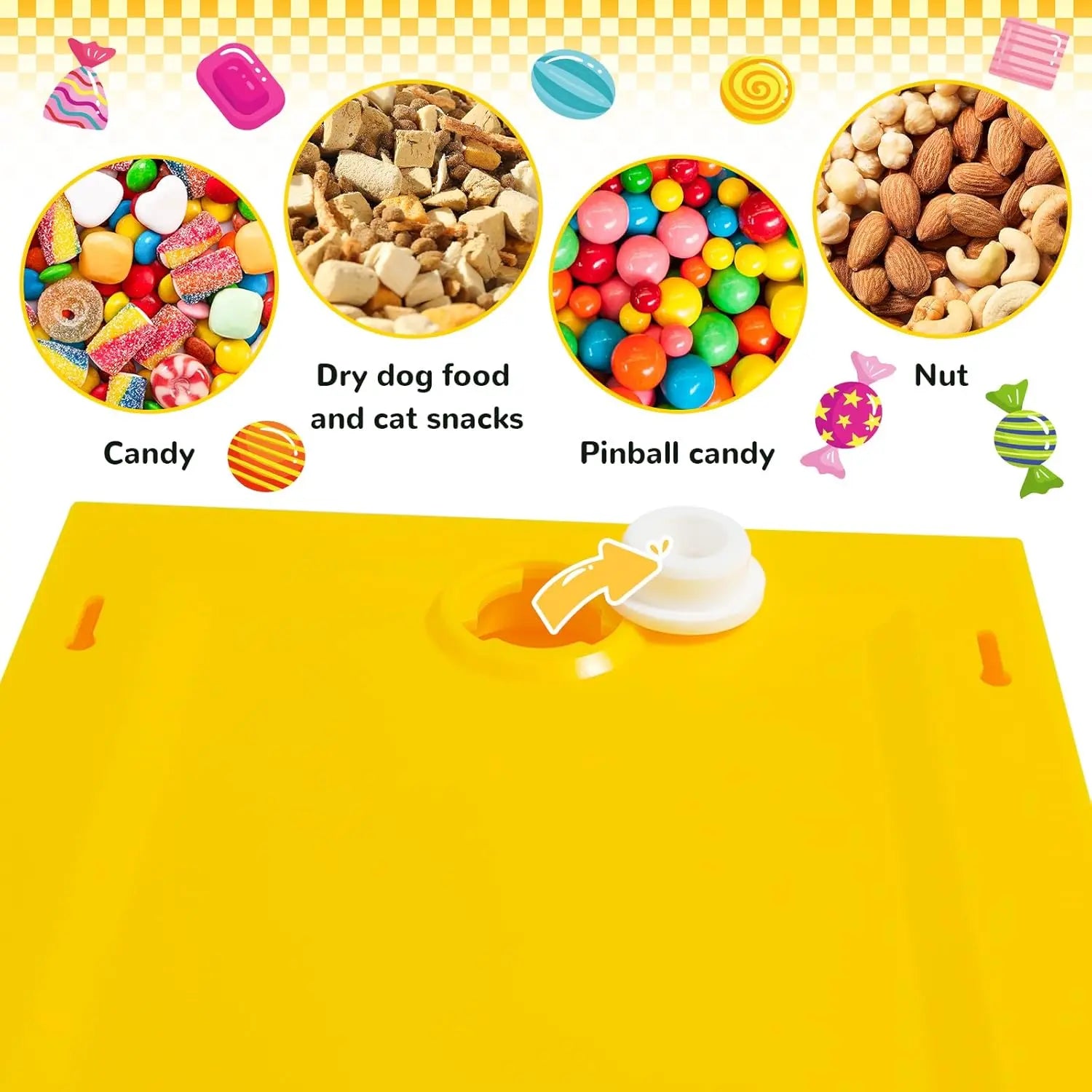 Viral Tiktok Candy Frame a Fun Wall-Mounted Dispenser for Your Home Candy Dispenser Picture Frame Handy Fast Distribution Candies, Nuts, Dog & Cat Treats Holiday Gifts Halloween Decoration Yellow Adults Decorative, Christmas Gift